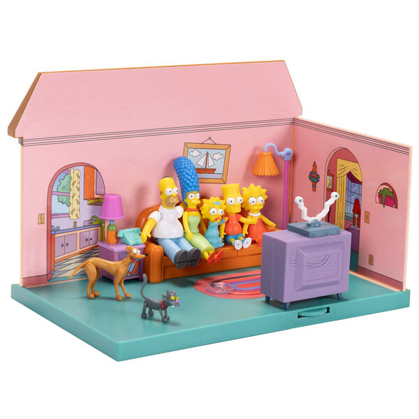 Façade de la maison des Simpsons avec portes et fenêtres fidèles à la série animée