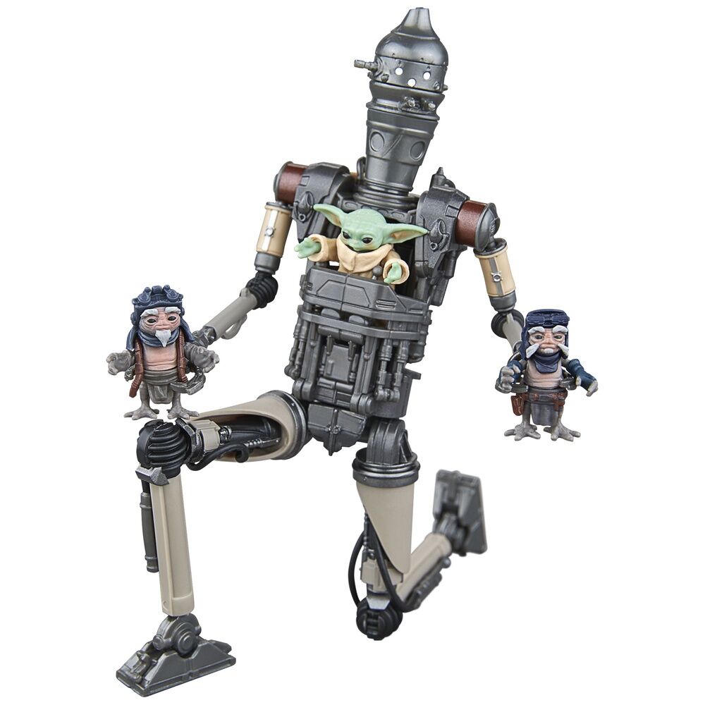 Détail de la tête articulée de la figurine IG-12 avec finitions précises