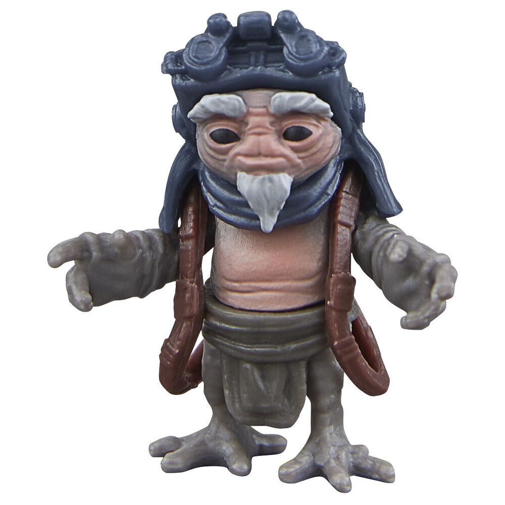 Grogu tenant un accessoire droidsmith Anzellan dans la main, figurine 15 cm