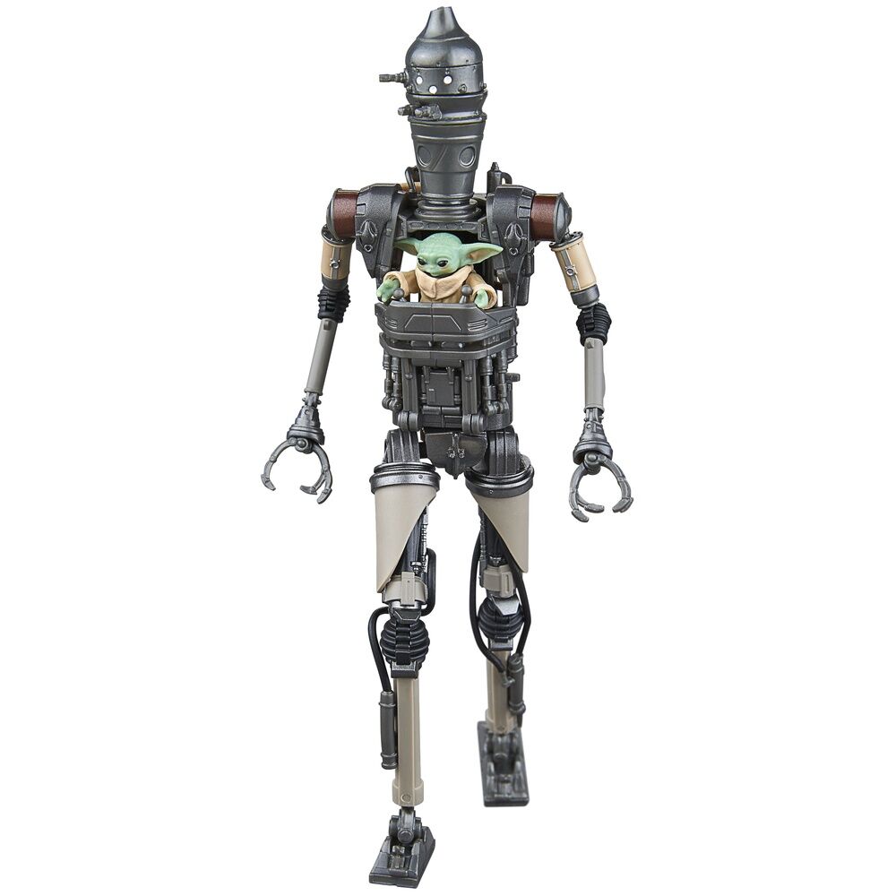 Vue latérale de la figurine IG-12 montrant ses multiples points d'articulation