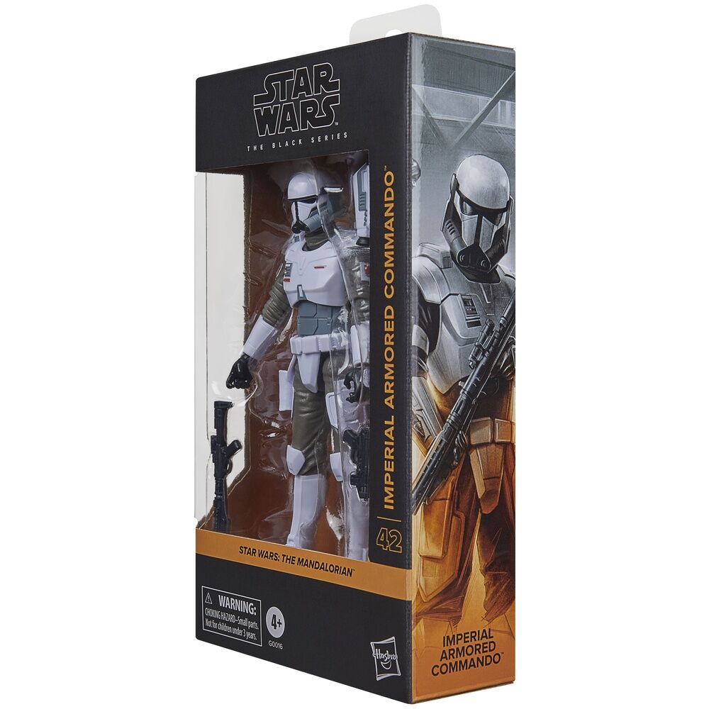 Zoom sur le casque et les détails de la figurine Commando Impérial Star Wars Black Series