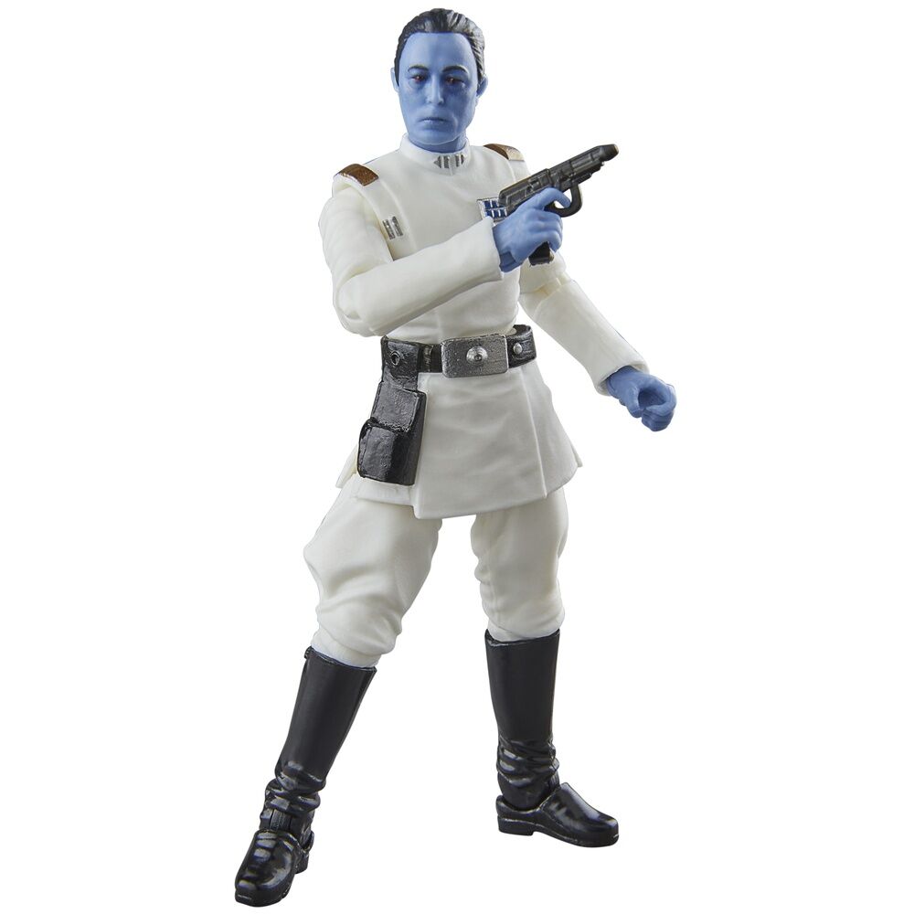 Ensemble complet : figurine Grand Admiral Thrawn, emballage vintage et accessoire blaster
