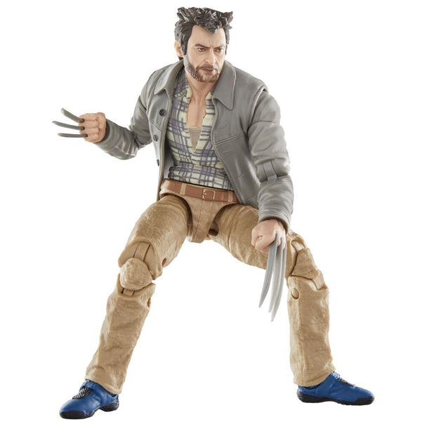 Figurine Wolverine Marvel Legends posée avec griffes déployées et expression dynamique