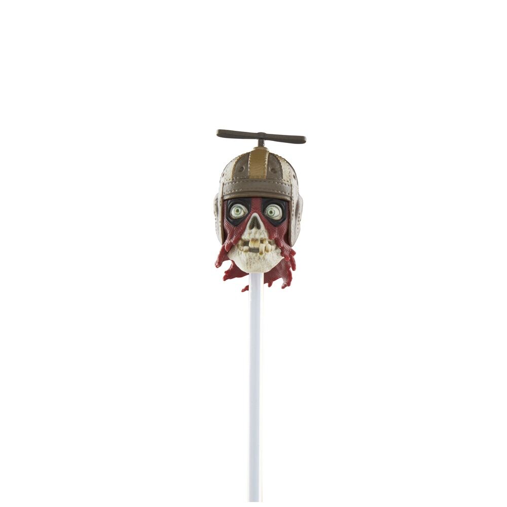Vue rapprochée sur la tête articulée de la figurine Headpool Marvel Legends
