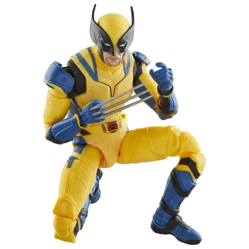 Vue latérale de la figurine Wolverine montrant les détails du visage et des griffes