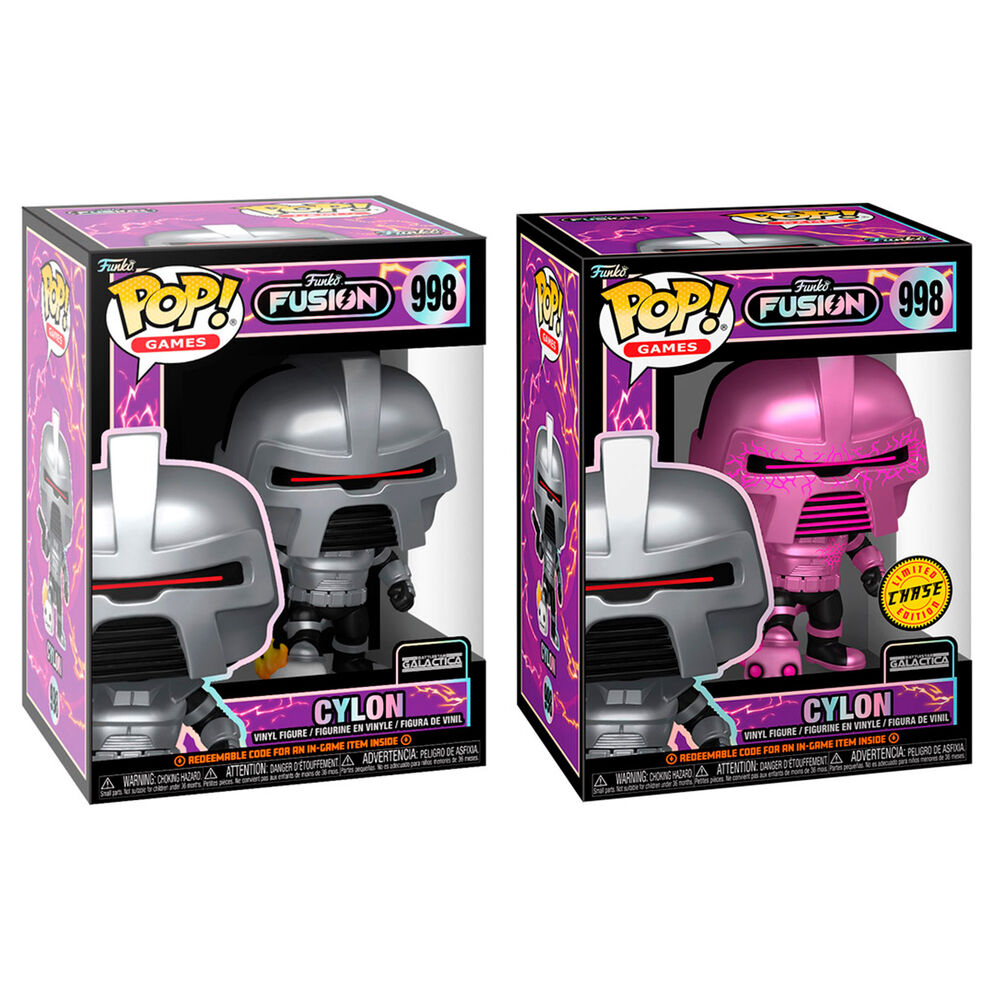 Collection complète avec la figurine Funko POP Fusion Cyclon 5 + 1 Chase exposée sur une étagère