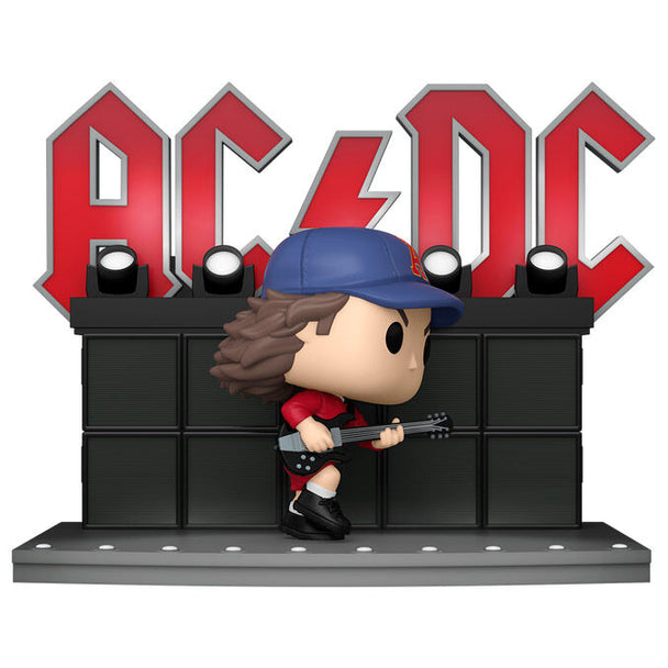 Figurine POP Angus Young en tenue de scène avec guitare électrique, édition AC/DC Moments par FUNKO