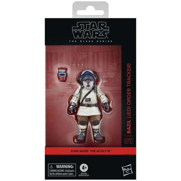 Figurine Bazil Jedi Order Tracker Star Wars The Acolyte vue de face avec lunettes abaissées