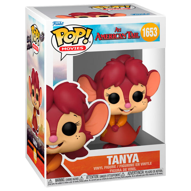 Figurine Funko POP Tanya de 9 cm en vinyle, issue de la série American Tail, présentée dans sa boîte cadeau collector.