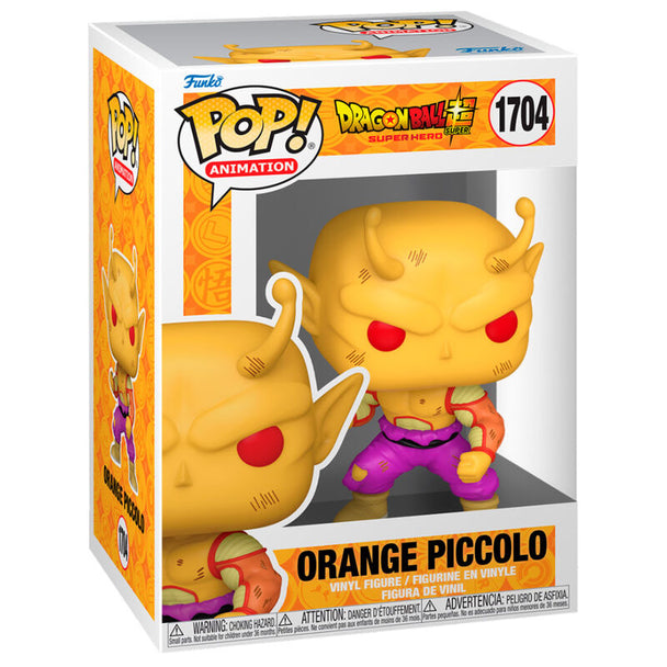 Figurine Funko POP de Piccolo en version Super Hero Orange de Dragon Ball Super, vue de face avec détails précis