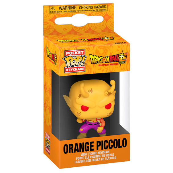 Porte-clés FUNKO Pocket POP représentant Piccolo en couleur orange de Dragon Ball Super Super Hero, vue de face