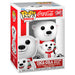 Figurine Funko POP en vinyle de l'ours polaire Coca-Cola avec son petit ourson, présentée dans sa boîte cadeau.