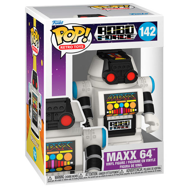 Figurine Funko POP Robo Force MAXX en vinyle de 9 cm dans sa boîte cadeau vue de face