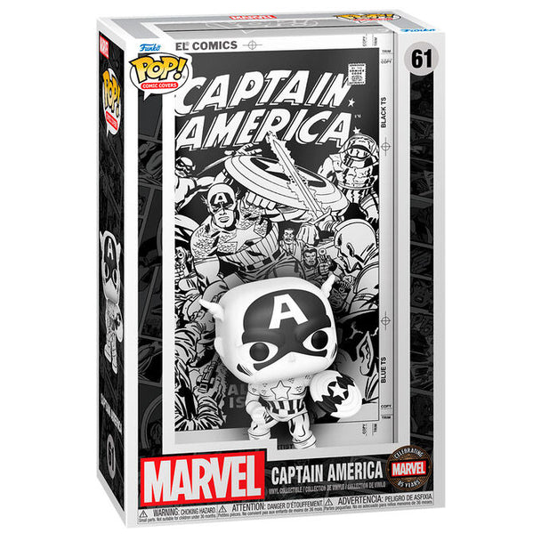 Figurine POP FUNKO Marvel Captain America Comic Covers vue de face avec détails colorés