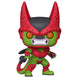 Vue rapprochée de la figurine Funko POP Cell Max montrant les détails de la peinture et la boîte collector