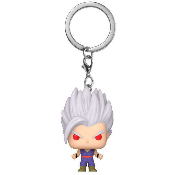 Vue rapprochée du porte-clés Gohan Beast Dragon Ball Super Pocket POP FUNKO montrant les couleurs vives