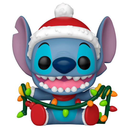 Zoom sur la figurine Funko POP Stitch Disney illuminée, détaillée et colorée
