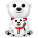 Zoom sur les détails de la figurine Funko POP Ours Polaire Coca-Cola avec petit ourson, en vinyle de 9 cm.