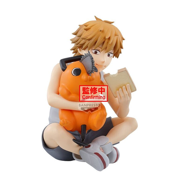Figurine BANPRESTO de Denji et Pochita de Chainsaw Man en pose complice, vue avant