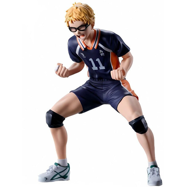 Figurine Kei Tsukishima Haikyu!! vue de face avec détails du visage et uniforme