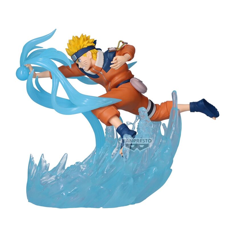 Gros plan sur le visage expressif de la figurine Naruto Uzumaki avec ses traits distinctifs