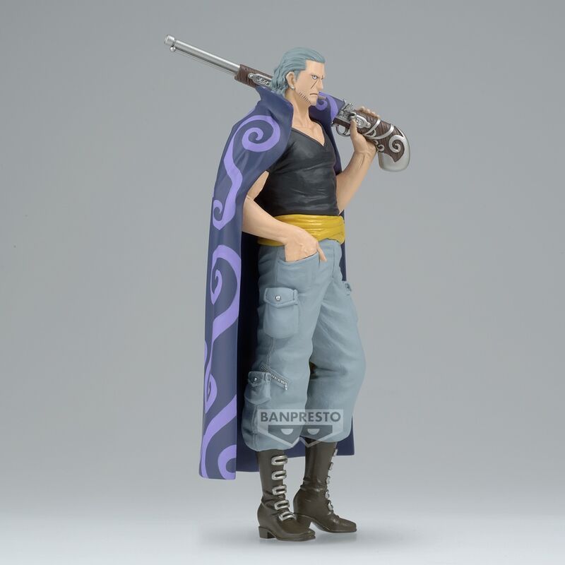 Profil gauche de la figurine Benn Beckman montrant les détails du costume et accessoires