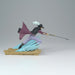 Gros plan sur le visage expressif de la figurine Dracule Mihawk One Piece signée BANPRESTO