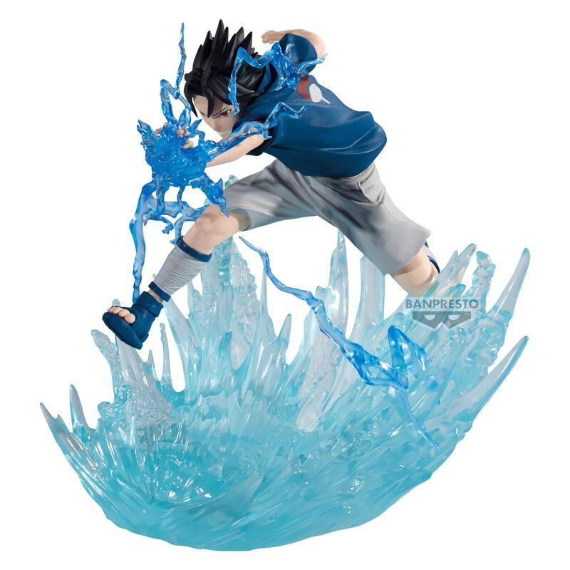 Image de la figurine Sasuke Naruto sur son socle officiel BANPRESTO