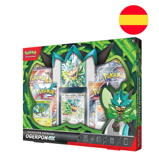 Boîte officielle du jeu de cartes Pokémon en espagnol avec illustrations colorées et logo POKEMON JUEGO DE CARTAS