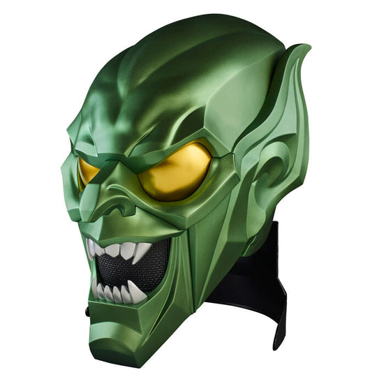 Photo du casque Green Goblin avec accessoires de cosplay Spider-Man No Way Home