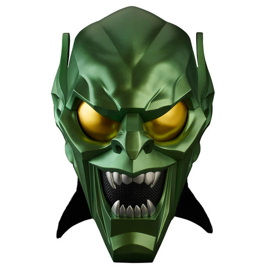 Image du casque Green Goblin sur fond blanc pour une présentation claire et nette