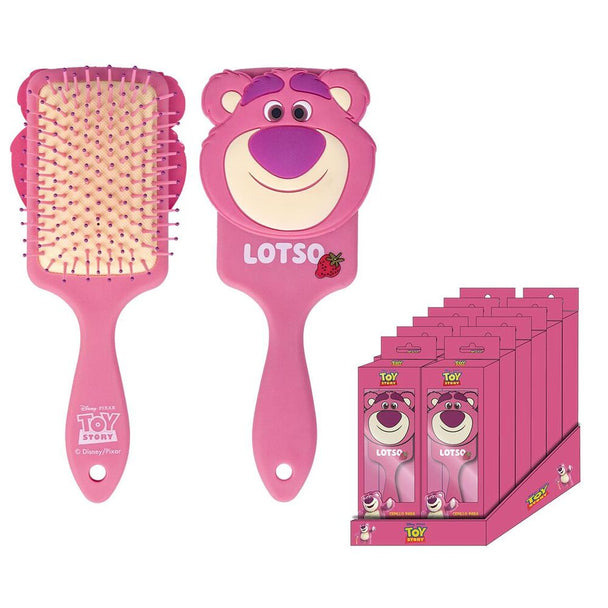 Brosse à cheveux Lotso Toy Story CERDÁ vue de face avec design coloré et poils souples