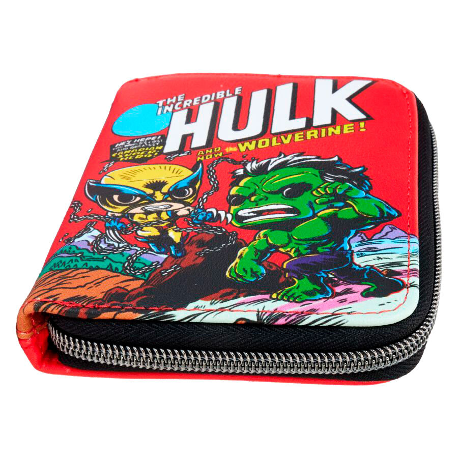 Vue arrière du portefeuille Wolverine Loungefly Marvel avec fermeture et design exclusif 50e anniversaire