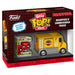 Figurine Funko Bitty POP Deadpool posée à côté du camion Chimichanga rouge vif avec détails Marvel