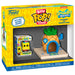 Figurine Funko Bitty POP Town de Bob Esponja montrant SpongeBob souriant dans sa maison jaune emblématique