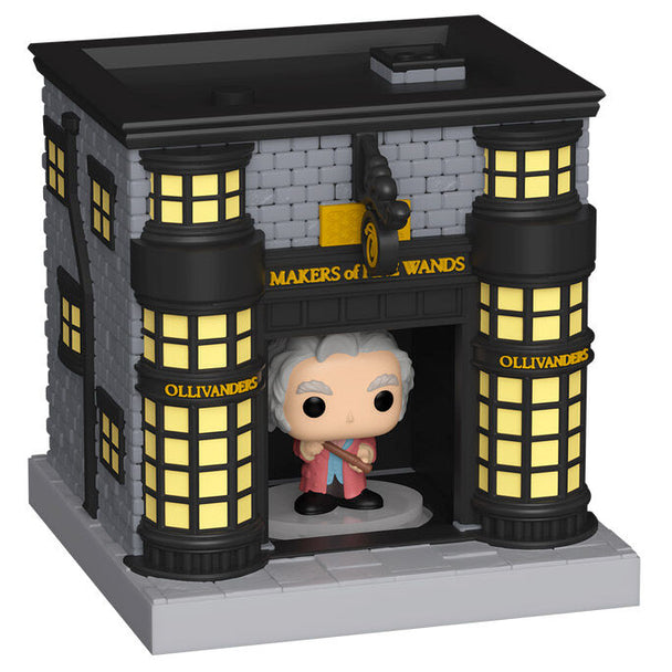 Vue rapprochée de la figurine Harry Potter Ollivanders avec détails précis et couleurs vives
