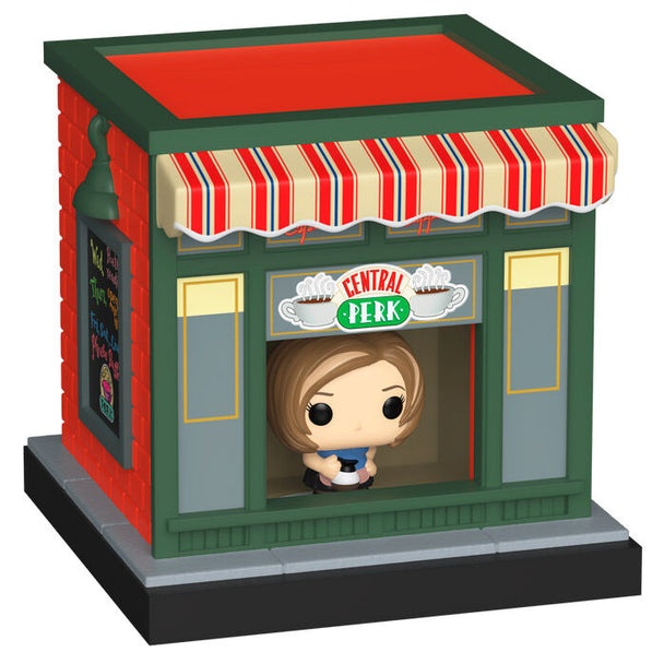 Vue rapprochée de la figurine Rachel Green Bitty POP mettant en valeur les détails de sa tenue et coiffure iconique
