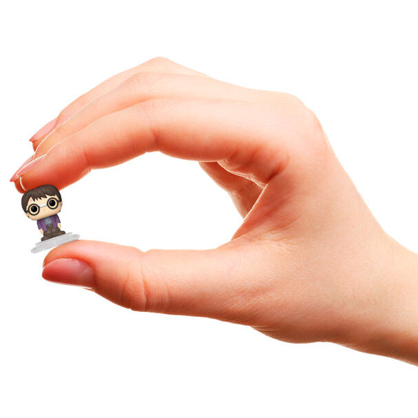 Pack complet de la figurine Harry Potter Bitty POP avec le Poudlard Express présenté sous différents angles