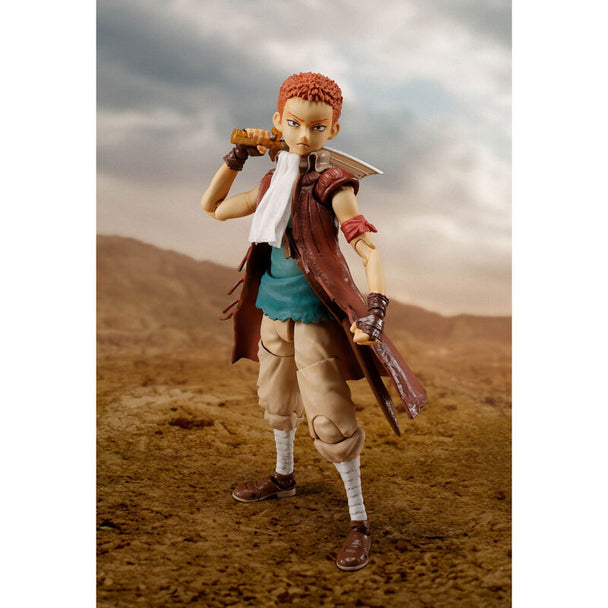 Figurine Berserk Isidro S.H Figuarts 12,5cm en pose dynamique avec écharpe et dague Salamander