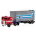 Camion transporteur Hot Wheels assorti en métal à l'échelle 1:64 avec remorque détachable sur fond blanc