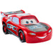 Lightning McQueen avec expression compétitive dans les yeux activée par le bouton sur sa tête