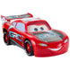 Lightning McQueen avec expression compétitive dans les yeux activée par le bouton sur sa tête
