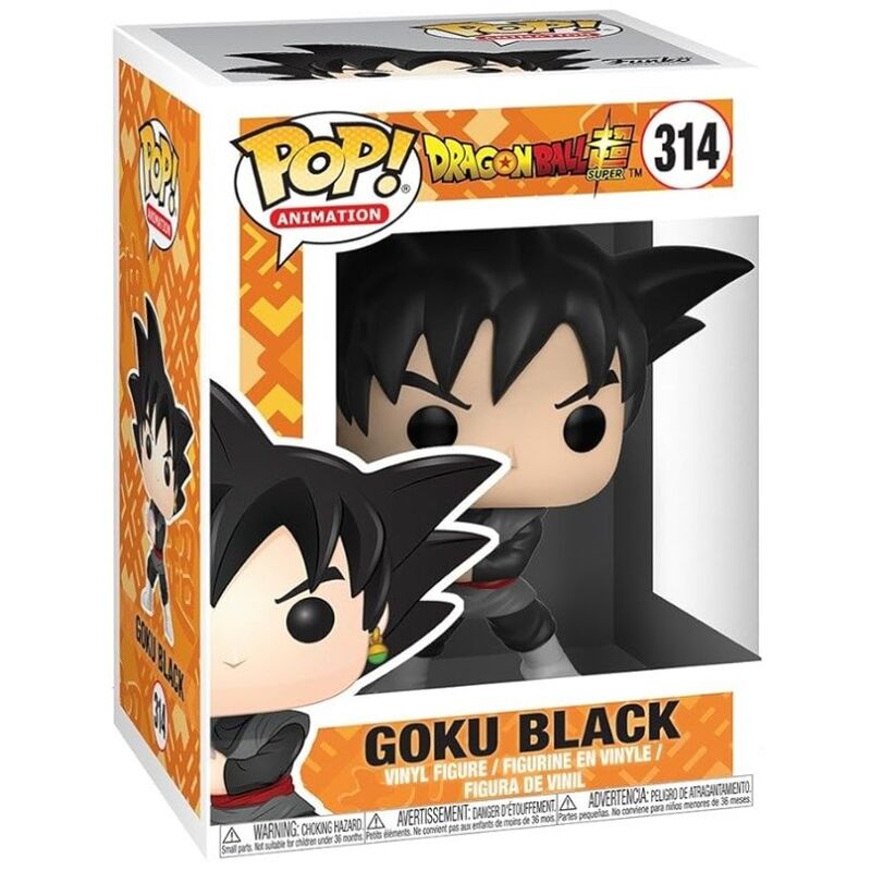 Vue de profil de la figurine Goku Black Funko POP montrant les traits caractéristiques du personnage