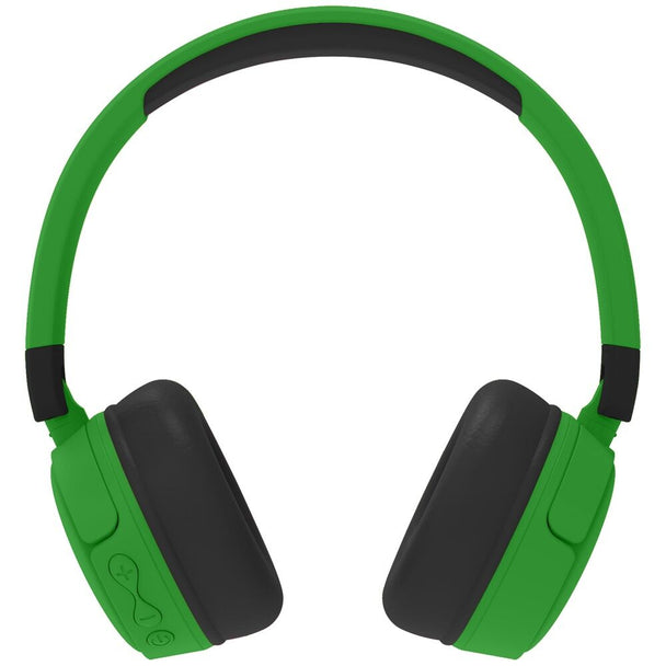Casque Minecraft Bluetooth pour enfants avec design coloré et confortable sur fond blanc