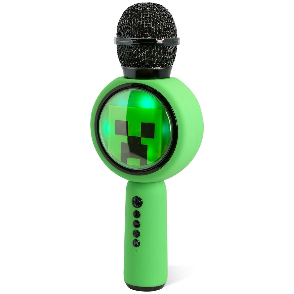 Microphone avec fonction changement de voix et design Minecraft coloré