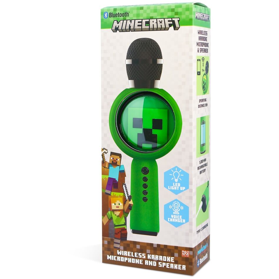 Microphone avec haut-parleur LED affichant différentes couleurs vives