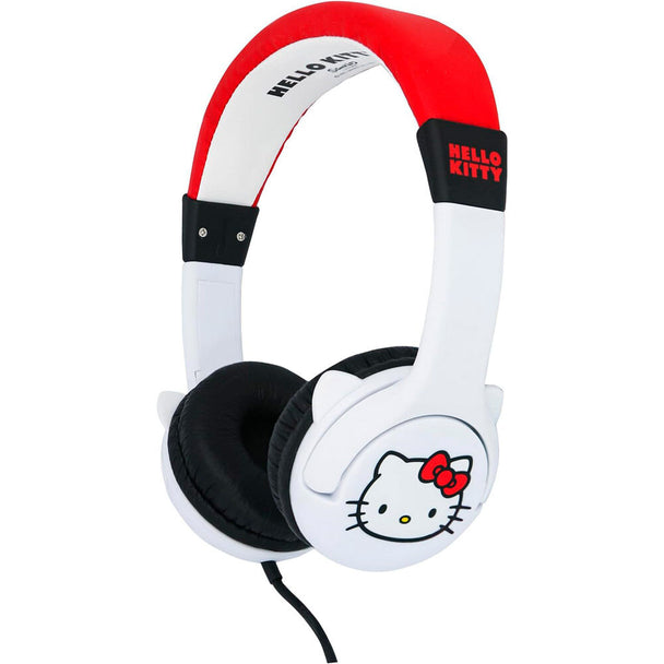 Casque enfant Hello Kitty Bluetooth OTL TECHNOLOGIES vue de face avec bandeau rose et oreilles décoratives