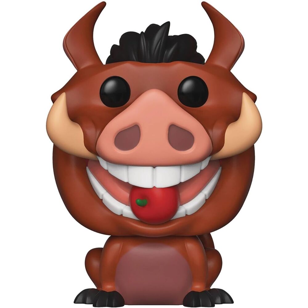 Vue rapprochée de la figurine Funko POP Pumbaa Luau, mettant en valeur les détails colorés et le vinyle de qualité.