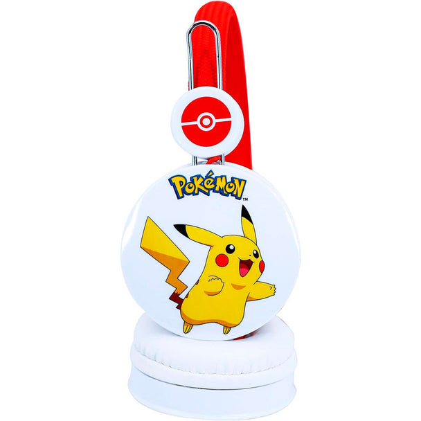Détail du casque Pokémon Pikachu montrant la prise jack universelle 3,5 mm compatible tous appareils