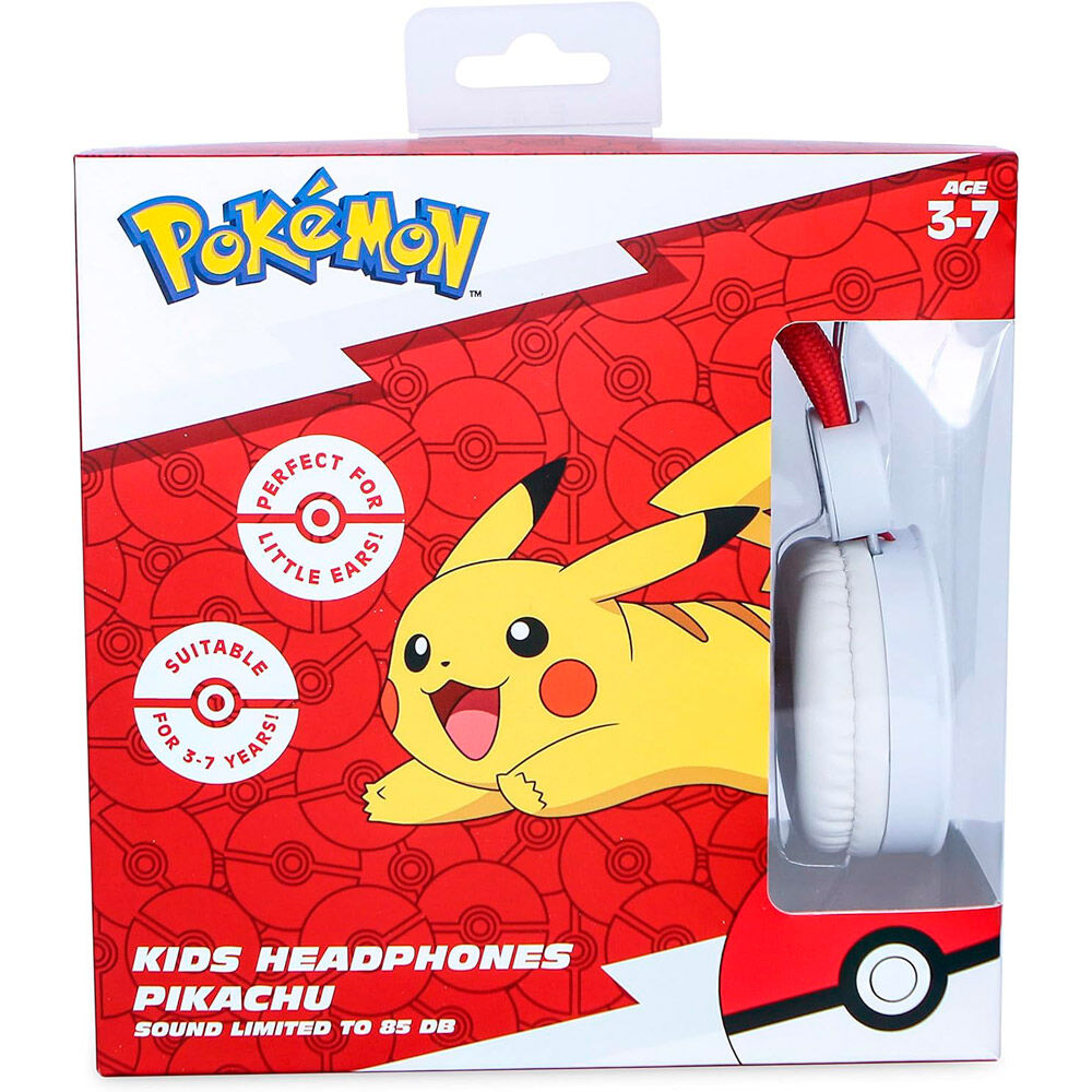 Casque Pokémon Pikachu posé sur un fond blanc illustrant sa taille compacte et son confort pour enfants